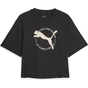 T-shirt Puma z okrągłym dekoltem w sportowym stylu z bawełny