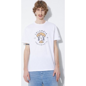 T-shirt Columbia z bawełny z nadrukiem w młodzieżowym stylu