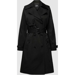 Czarny płaszcz Hugo Boss w stylu casual bez kaptura krótki