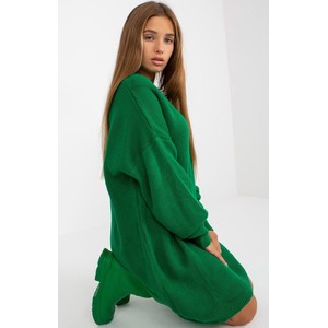 Zielona sukienka Primodo.com z długim rękawem mini