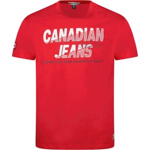 Czerwony t-shirt Canadian Peak z krótkim rękawem