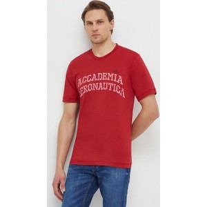 Czerwony t-shirt Aeronautica Militare w młodzieżowym stylu