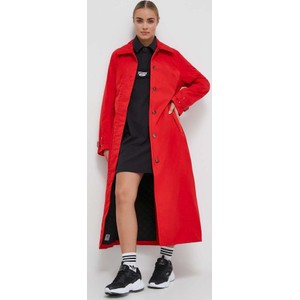 Czerwony płaszcz Didriksons bez kaptura z polaru w stylu casual