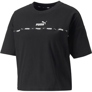 Czarny t-shirt Puma z okrągłym dekoltem w sportowym stylu