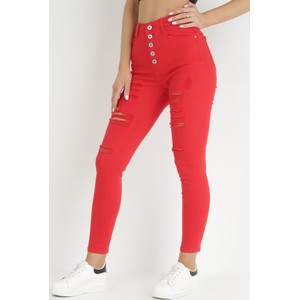 Czerwone jeansy born2be w stylu casual