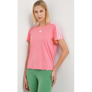 Różowa bluzka Adidas Performance w sportowym stylu
