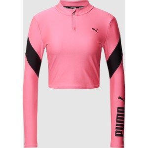 Różowa bluzka Puma w sportowym stylu z długim rękawem