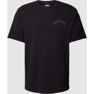 Czarny t-shirt Superdry z wełny z nadrukiem