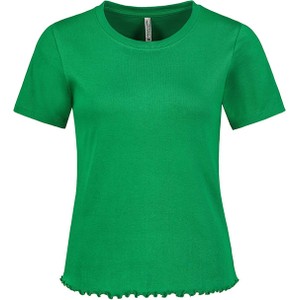 Zielona bluzka Stitch&Soul z krótkim rękawem z okrągłym dekoltem w stylu casual