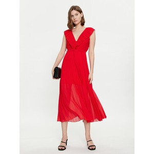 Czerwona sukienka Dixie z dekoltem w kształcie litery v bez rękawów