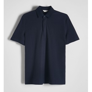 Granatowa koszulka polo Reserved z krótkim rękawem w stylu casual