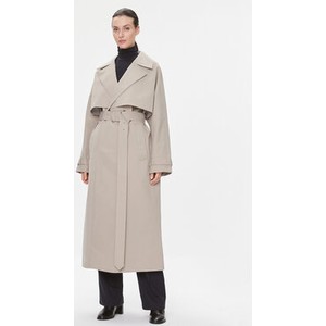 Płaszcz Calvin Klein bez kaptura długi w stylu klasycznym