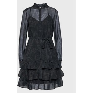 Czarna sukienka Silvian Heach koszulowa w stylu casual mini