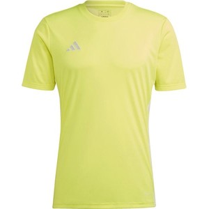 Żółty t-shirt Adidas z dżerseju w sportowym stylu z krótkim rękawem