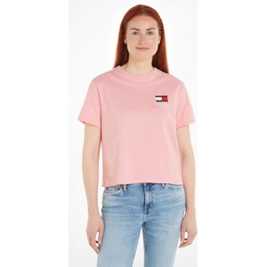 Różowa bluzka Tommy Jeans z bawełny