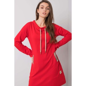 Czerwona sukienka Relevance w stylu casual z długim rękawem z okrągłym dekoltem
