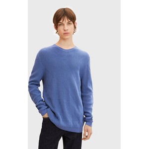 Niebieski sweter Tom Tailor z okrągłym dekoltem w stylu casual
