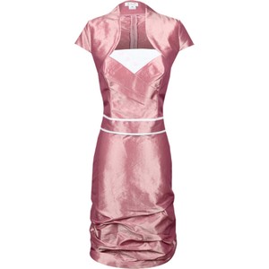 Sukienka Fokus midi dopasowana z dekoltem w kształcie litery v