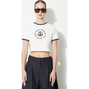 Bluzka Adidas Originals z krótkim rękawem z bawełny z okrągłym dekoltem