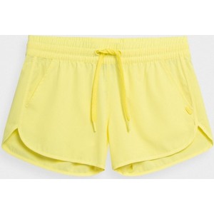 Żółte szorty 4F w sportowym stylu z tkaniny