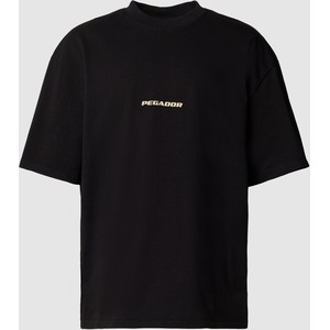 Czarny t-shirt Pegador z krótkim rękawem z bawełny