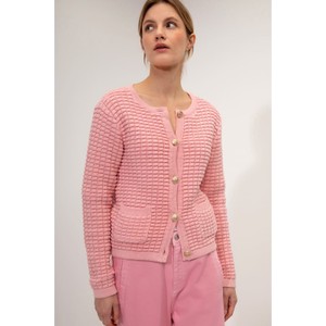Różowy sweter Josephine & Co w stylu casual z bawełny