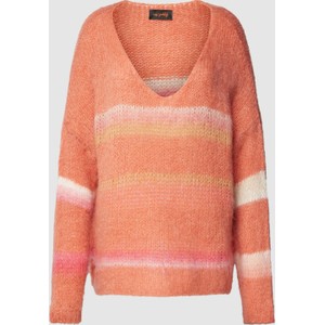 Pomarańczowy sweter miss goodlife z wełny w stylu casual