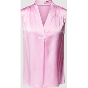 Różowa bluzka Herzensangelegenheit bez rękawów z dekoltem w kształcie litery v