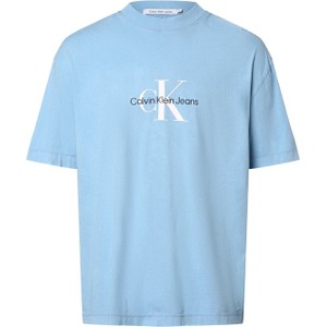 Niebieski t-shirt Calvin Klein z krótkim rękawem z bawełny
