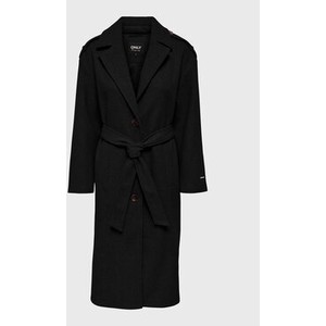 Czarny płaszcz Only w stylu casual przejściowa