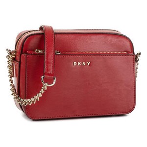 Czerwona torebka DKNY w młodzieżowym stylu na ramię matowa