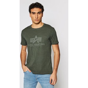 Zielony t-shirt Alpha Industries w młodzieżowym stylu