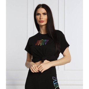 T-shirt DKNY z okrągłym dekoltem z krótkim rękawem z bawełny