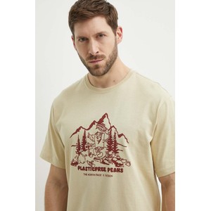Brązowy t-shirt Viking z nadrukiem z krótkim rękawem