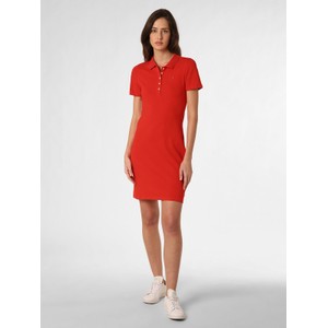 Czerwona sukienka Tommy Hilfiger z tkaniny