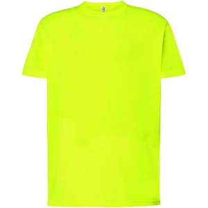 Żółty t-shirt JK Collection w stylu casual z krótkim rękawem z bawełny
