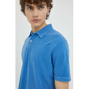 Niebieska koszulka polo Marc O'Polo z bawełny w stylu casual
