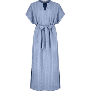 Niebieska sukienka Limango Polska w stylu casual z dekoltem w kształcie litery v z krótkim rękawem