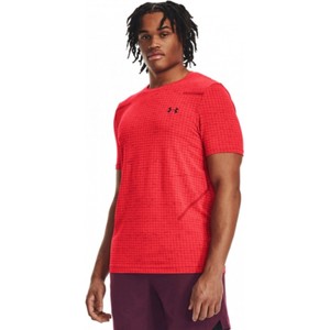Czerwony t-shirt Under Armour z krótkim rękawem w sportowym stylu