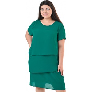 Zielona sukienka Fokus w stylu casual wyszczuplająca midi