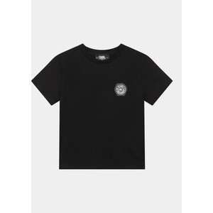 Czarna koszulka dziecięca Karl Lagerfeld z krótkim rękawem dla chłopców