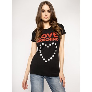 Czarny t-shirt Love Moschino w młodzieżowym stylu