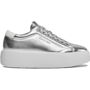 Srebrne buty sportowe Calvin Klein w sportowym stylu sznurowane