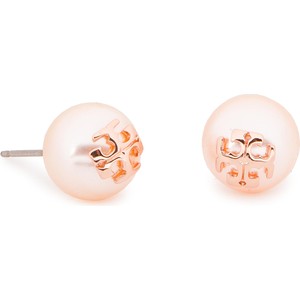Kolczyki TORY BURCH - Crystal Pearl Stud Earring 11165514 Rose/Rose Gold 657