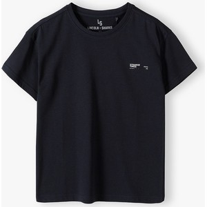 Czarna koszulka dziecięca Lincoln & Sharks By 5.10.15. z krótkim rękawem z bawełny