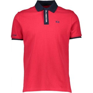 Czerwony t-shirt La Martina w stylu casual
