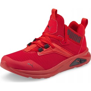 Czerwone buty sportowe Puma z płaską podeszwą w sportowym stylu sznurowane