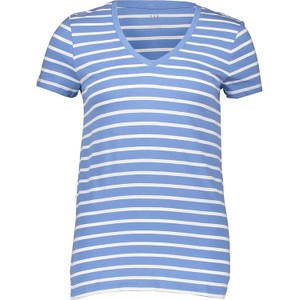 Niebieski t-shirt Gap z okrągłym dekoltem z krótkim rękawem z bawełny