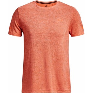 Pomarańczowy t-shirt Under Armour w sportowym stylu z krótkim rękawem