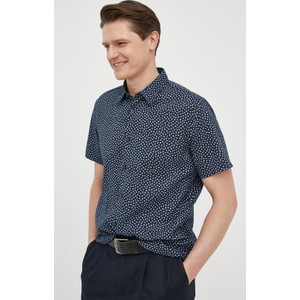Granatowa koszula Hugo Boss z krótkim rękawem w młodzieżowym stylu